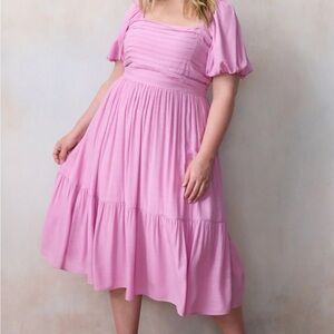 LC Lauren Conrad Pink Midi Dress